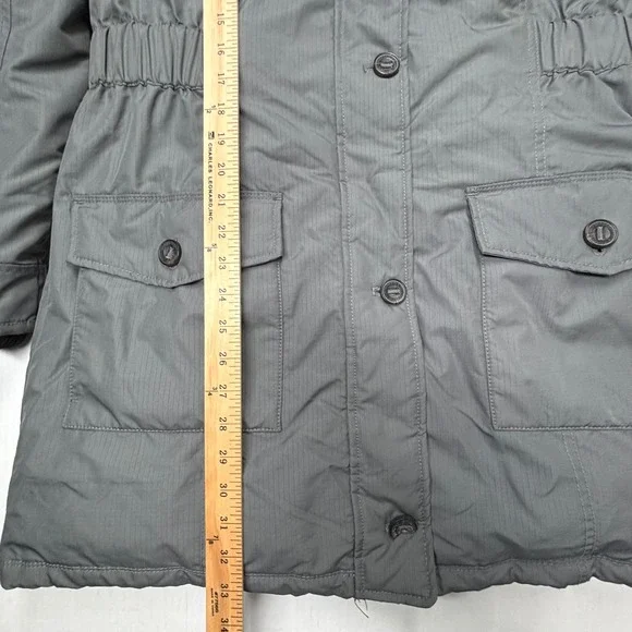 Abercrombie‎ & Fitch Premium Arctic Parka Hooded Winter Luxe Coat XL Gray Padded - Picture 5 of 12